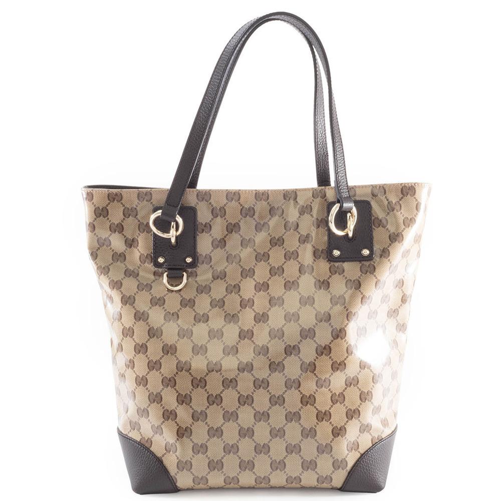 Gucci bag tote GG crystal beige brown